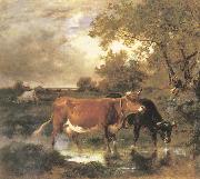Emile Van Marcke de Lummen Cows in a landscape Spain oil painting artist